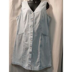 New Levi Strauss & Co. Womens  Denim Jumper Dress Size 2XL Button Down